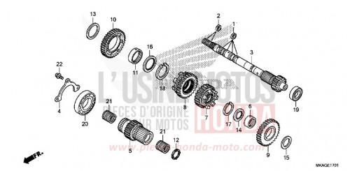 GETRIEBE (HAUPTWELLE) (NC750SD) NC750SDH de 2017
